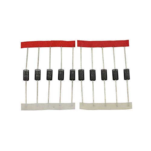 Tegg 100pcs Diode Assorted Kit 8 Values DIY Electronic Components Diode Assortment Standard Recovery Power Rectifier 1N4148 1N4007 1N5819 1N5399 FR107 FR207 1N5408 1N5822