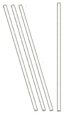Pack of 4 Lab Glass Stirring Rod 6 inch (150mm) Long, 0.25" Diameter with Both Ends Round for Science, Lab, Kitchen, Science Education