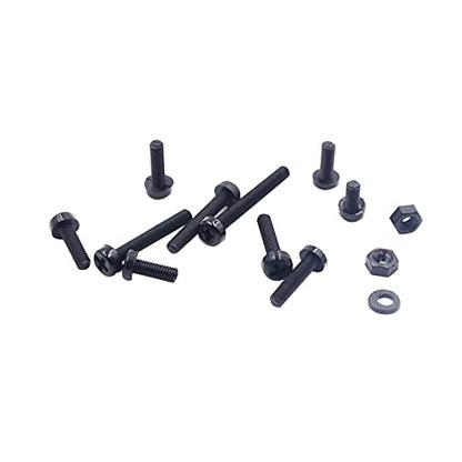 Metric M3 Black Nylon Phillips Pan-Head Screws, Nuts & Washers Kit - color: Black-M3