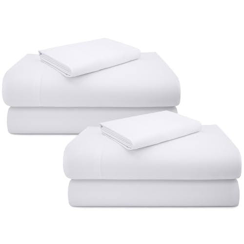 California Design Den 2 Pack 600 Thread Count Twin Bed Sheets Cotton Set - color: 01 - Bright White, size: Twin (Pack of 2)