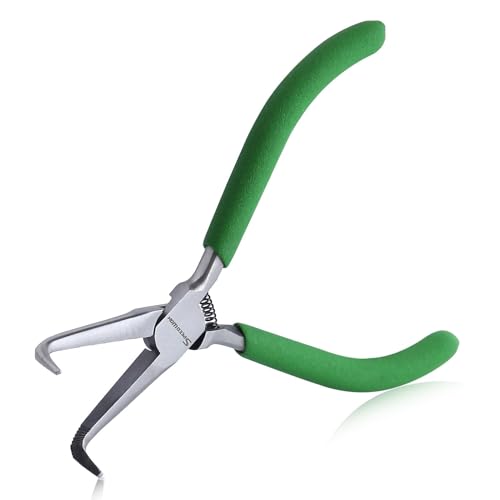 SPEEDWOX 5" Mini Bent Needle Nose Pliers, Serrated Jaw For Jewelry Making - style: Bent Needle Nose Pliers