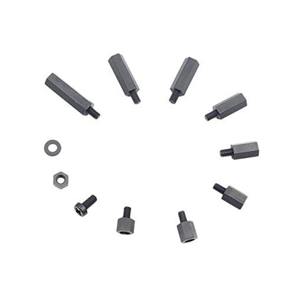 M4 Black Nylon Male-Female Standoffs Screws Nuts Flat Washers Kit - size: 290PCS/M4(Black)