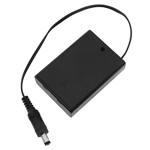 RLECS AA Battery Holder Black 3x1.5V 4.5V AA Battery Box with DC 5.5x2.1mm Male Connector DIY Battery Holder Battery Packs Case Power Bank Wired ON/Off Switch with Cover