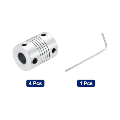 uxcell 4Pcs 6.35mm to 8mm Aluminum Alloy Shaft Coupling L25xD19 Flexible Coupler Beam Stepper Motor Joint Connector for 3D Printer CNC Machine DIY Encoders and Motors Shaft,Silver - size: 6.35mm to 8mm