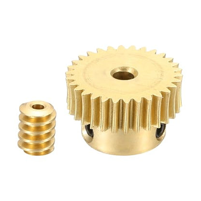 uxcell Worm Gear Set Right Rotation 30T 0.5 Module 1:30 Reduction Rate - size: Gear-3mm, Rod-1.98mm Bore, style: 0.5M-30T