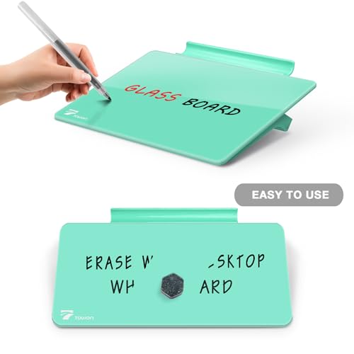 Mint Mini Desktop Pure Glass Whiteboard, Small Glass Dry-Erase Whiteboard - color: Mint