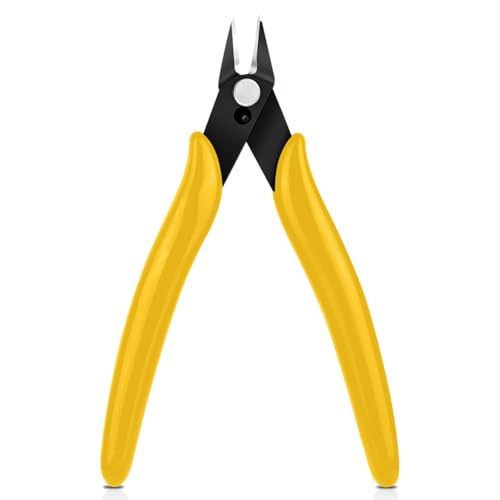 Ainiv Wire Cutters, 1PCS Spring-loaded Side Cutters Flush Diagonal Cutters - color: Yellow Wire Cutter-1pcs, size: 1pcs