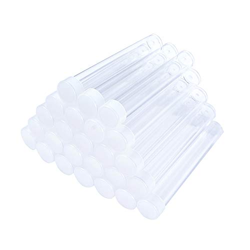 Craftdady Clear Plastic Tube Bead Chunky Bamboo Tube Beads 100Pcs Transparent Storage Test Tubes with Caps 78x13mm (3.07x0.5 inch) - color: 100pcs Tubes,78x13mm, Clear