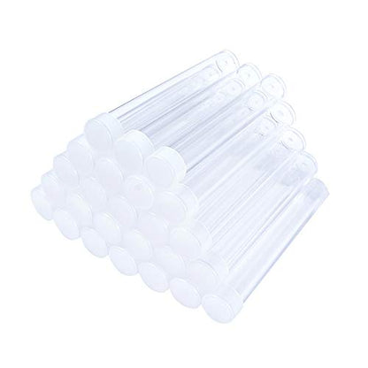 Craftdady Clear Plastic Tube Bead Chunky Bamboo Tube Beads 100Pcs Transparent Storage Test Tubes with Caps 78x13mm (3.07x0.5 inch) - color: 100pcs Tubes,78x13mm, Clear