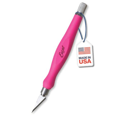 Excel Blades #11 Blade Fit Grip Craft Knife, Rubber Grip, Pink - color: Pink