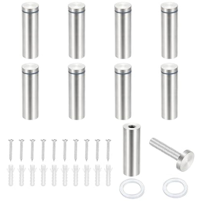 PATIKIL 1x3.1" Standoff Screws, 8 Pack Stainless Steel Stand Off Wall Mounts Wall Sign Mounting Hardware Advertising Standoff Nail for Hanging Acrylic Signs Picture Frame, Silver - size: 1x3.1"
