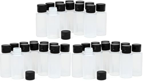 Vivaplex Clear 2oz Plastic Squeeze Bottles with Black Flip Top Caps - 12 pk (Pack of 3) - size: 12 Count (Pack of 3)