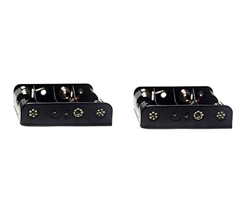 (Pack of 2 4 AA Battery Holder with Leads, 4 AA Battery Holder with Wires