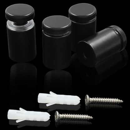3/4" x 1-3/16" Sign Standoff Screws, Black Acrylic, 4 Pcs - color: Black, size: 3/4" x 1-3/16",4 Pcs