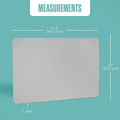 Magnetic Board, Magnet Board for Wall, Large Display Panel, Grey, 18 x 12” - color: Gray