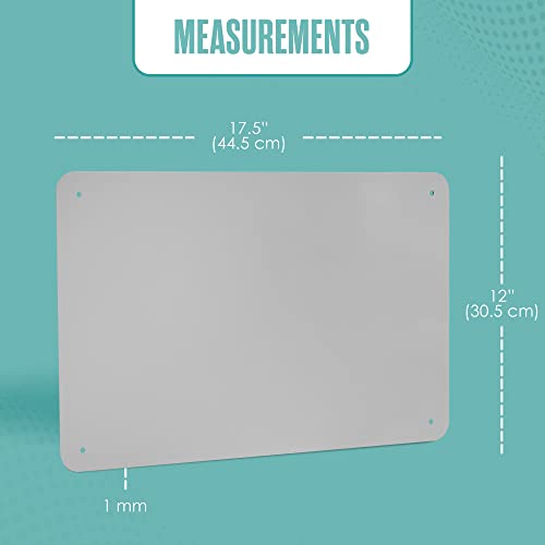 Magnetic Board, Magnet Board for Wall, Large Display Panel, Grey, 18 x 12” - color: Gray