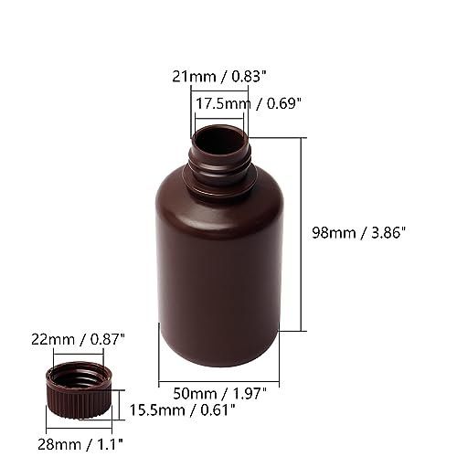 Othmro 8Pcs 4.3oz Plastic Containers Lab Chemical Reagent Bottles 125ml Small Mouth Liquid Solid Storage Bottles Round Sample Storage Containers Sealing Bottles with Cap for Food Stores Brown - color: 8Pcs 4oz