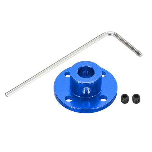 MECCANIXITY 2pcs 8mm Bore Rigid Blue Flange Coupling Connector Aluminum Hub - color: Blue