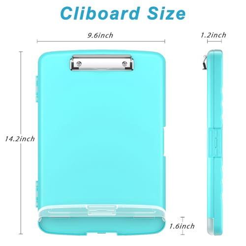 Rimilak Clipboard with Storage, 8.5 x 11'' High Capacity Clip Board, Green - color: Mint Green