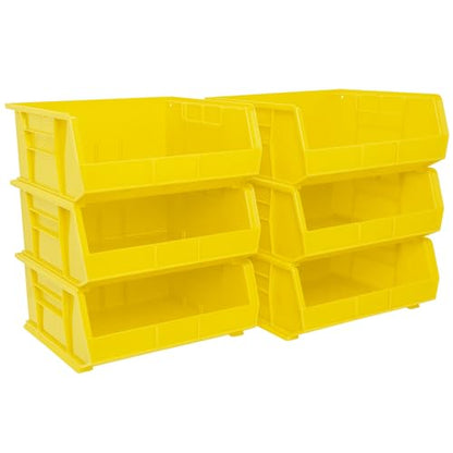 Akro-Mils 30250 AkroBins Plastic Storage Bin Hanging Stacking Containers, (15-Inch x 16-Inch x 7-Inch), Yellow, (6-Pack) - color: Yellow