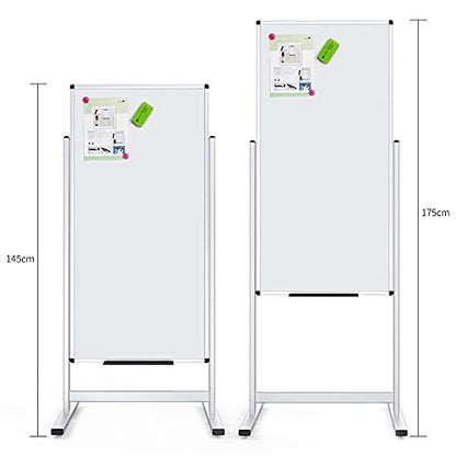 VIZ-PRO Double-Sided Magnetic Stand Whiteboard, 48 X 24 Inches, Aluminium Frame & Stand