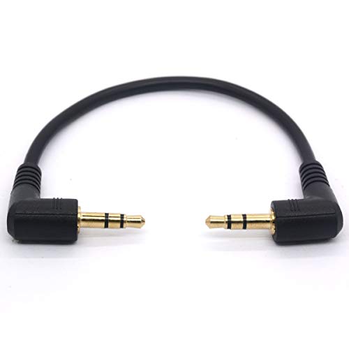 Short 3.5mm Right Angle Cable, Gold Plated 90 Degree - size: 20 cm