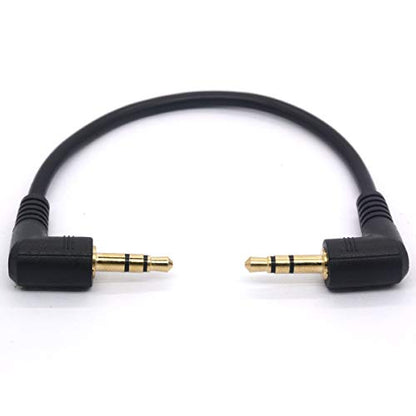 Short 3.5mm Right Angle Cable, Gold Plated 90 Degree - size: 20 cm