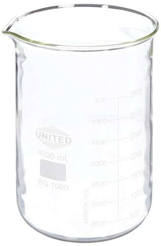 United Scientific™ Borosilicate Glass Beaker, 4000ml, Autoclavable, 1 Each - size: 4000mL