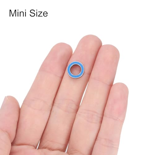 uxcell 20pcs MR106-2RS Miniature Bearings 6x10x3mm, Double Sealed, Blue - color: Blue, size: MR106-2RS