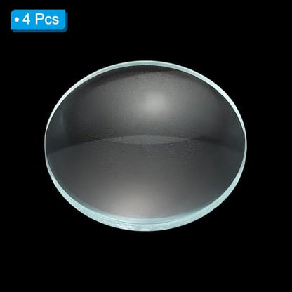 PATIKIL Convex Lens, 50mm Focal Length 30mm (1.18") Diameter Round Glass Magnifying Telescope Lens Trial Set Ground Edge for Lab Physics Class Optics, 4 Pcs - size: 50mm FL, 30mm Dia.