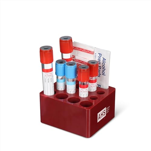 American Hospital Supply Portable Phlebotomy Tube Holder, Multi-Size Blood Collection Tube Rack for Venipuncture & Blood Draws, Large | Wipes & Bandages Sold Separately - size: Large