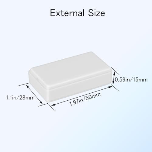 Project Box 8 Pieces Electrical Box Small Junction Box ABS Plastic Enclosure Power Electronic Case White 1.97" x 1.10" x 0.59"(50 x 28 x 15mm) - color: White, size: 1.97" x 1.10" x 0.59"