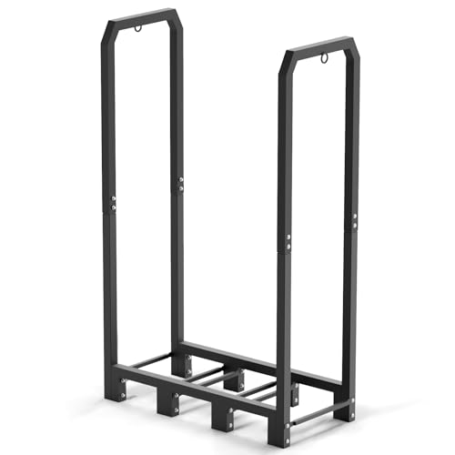 4Ft Firewood Rack Holder for Fireplace, Indoor & Outdoor Thickened Metal Firewood Storage Rack, Rust-Resistant, Sturdy, Space-Saving, Easy Assembly. - size: 4Ft