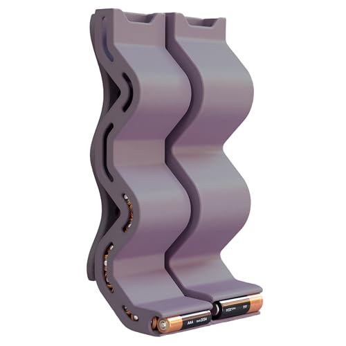 AA & AAA Battery Chute Combo, Wall-Mounted Battery Organizer & Dispenser – No-Jam FIFO Design, Holds 18 AA & 25 AAA Batteries – Purple - color: Purple