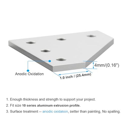 8Sets 1010 2525 Aluminum Extrusion Profile Hardware Corner Brackets - style: 8 sets L shape bracket with m5