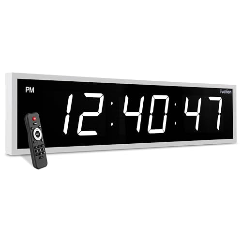 Ivation Oversized Digital Wall Clock with Large LED Display & Timer, 72" - color: White, size: 72" Inch
