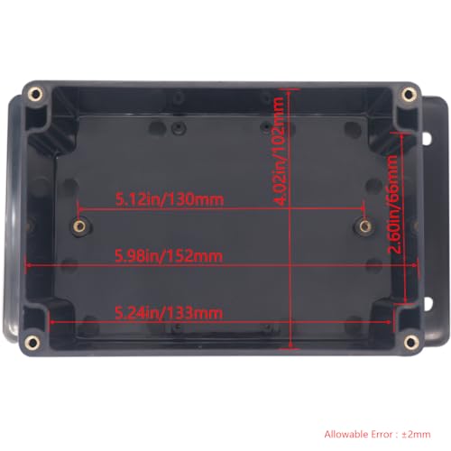 Project Box IP65 Waterproof Junction Box ABS Plastic Electrical Boxes DIY Electronic Project Case Power Enclosure with Fixed Ear 6.3x4.33x3.54 inch (160 x 110 x90 mm) - color: Black, size: 6.30"x4.33"x3.54"