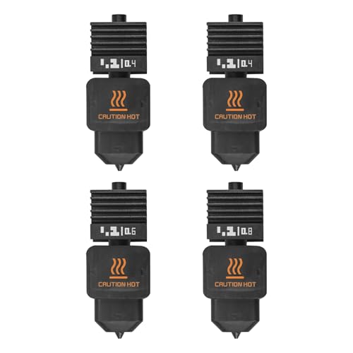 h2d h2s hotend 4Pcs 2*0.4+0.6+0.8mm H2D Combo Hotend Print Head Hot End Kit Extruder Upgrade High Temperature Hardened Steel Nozzle Heating Rod Silicone Cover for Bamboo Lab H2D h2s 3D Printer - size: 4pcs