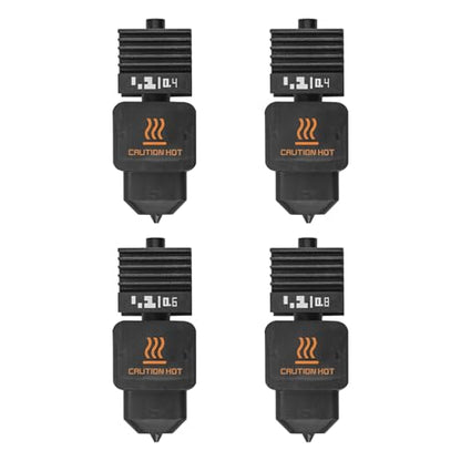 h2d h2s hotend 4Pcs 2*0.4+0.6+0.8mm H2D Combo Hotend Print Head Hot End Kit Extruder Upgrade High Temperature Hardened Steel Nozzle Heating Rod Silicone Cover for Bamboo Lab H2D h2s 3D Printer - size: 4pcs