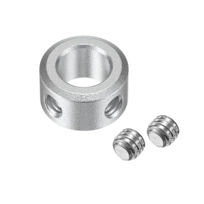 uxcell Set Screw Shaft Collar for 8mm Shaft, 2pcs Clamping Collars 14mm OD, 8mm Thickness, Aluminum Alloy Clamp-On Collar with M4 Set Screws and a Wrench