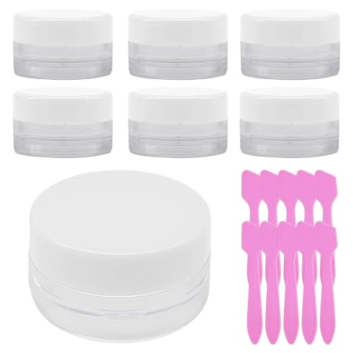 50 Pcs Makeup Sample Containers 3g/5g Sample Containers with Lids Tiny Sample Jars for Skincare Cream Lotion Jewelry Beads DIY Crafts Travel (FZG/3g/Bai) - color: white, size: 3g