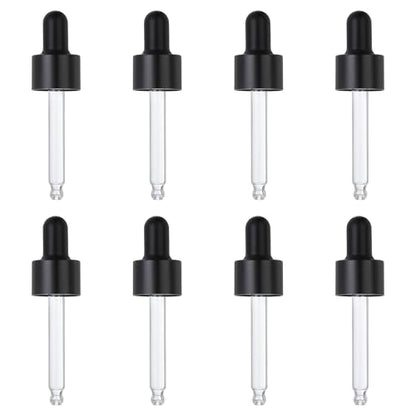 PATIKIL Glass Eye Dropper Caps, 8 Pcs Anodized Aluminum Glass Dropper Closure Top for 15ml(1/2oz) Essential Oils Bottle, Perfume, Lab Experiments, Black - color: Black, size: 15ml