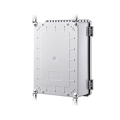 Gratury Junction Box, IP67 Waterproof Plastic Enclosure for Electrical Project, Hinged Grey Cover, Includes Mounting Plate and Wall Bracket - color: Grey, size: 14.6"×10.6"×5.9"