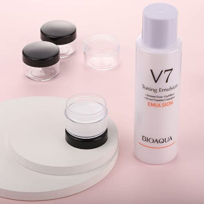100 Count Small Sample Containers Makeup Jars 15 Gram Cosmetic Containers with Lids Black Traveling Jars Empty Bottles for Toiletries - color: Black, size: 15g (100 Count)