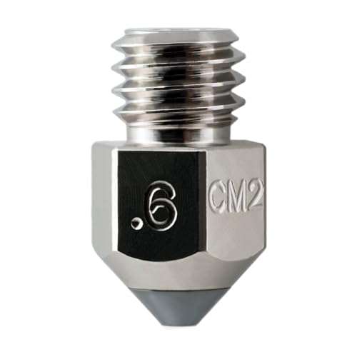 Microswiss CM2 MK8 Nozzle for Creality Ender 3, Ender 3 S1, Ender 5, CR-10 Series - Copper Core with M2 Hardened Steel Tip - Superiori Thermal Performance - Wear Resistance (0.6mm)