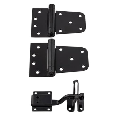 National Hardware Self-Closing Gate Kit, Hinges and Latch, Steel, Black - size: 0