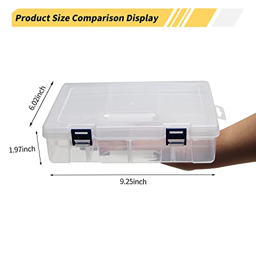 MroMax Bilayer 8 Grids Clear Plastic Organizer Box - size: Bilayer 8 Grids