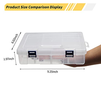 MroMax Bilayer 8 Grids Clear Plastic Organizer Box - size: Bilayer 8 Grids
