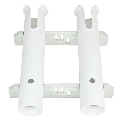 Wall Mounted Fishing Rod Holders Tubes Links Fishing Rod Holder Rack Rests (2-Pole-White) - color: 2-pole-white