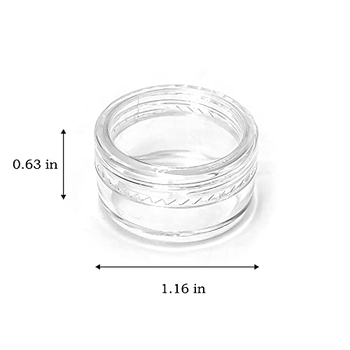 55Pcs 5Grams Sample Containers with Lids and Labels Small Mini Clear Acryli